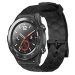 For Huawei Watch 2 20mm Football Pattern Solid Color Silicone Watch Band(Black)