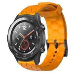 For Huawei Watch 2 20mm Football Pattern Solid Color Silicone Watch Band(Yellow)