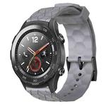For Huawei Watch 2 20mm Football Pattern Solid Color Silicone Watch Band(Grey)