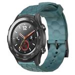 For Huawei Watch 2 20mm Football Pattern Solid Color Silicone Watch Band(Rock Cyan)