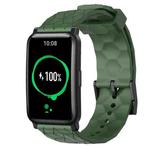 For Honor Watch ES 20mm Football Pattern Solid Color Silicone Watch Band(Army Green)