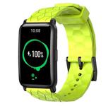For Honor Watch ES 20mm Football Pattern Solid Color Silicone Watch Band(Lime Green)