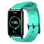 For Honor Watch ES 20mm Football Pattern Solid Color Silicone Watch Band(Teal)