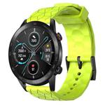 For Honor MagicWatch2 42mm 20mm Football Pattern Solid Color Silicone Watch Band(Lime Green)