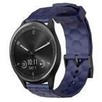 For Garmin Vivomove Sport 20mm Football Pattern Solid Color Silicone Watch Band(Navy Blue)