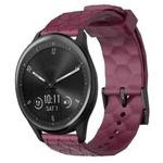 For Garmin Vivomove Sport 20mm Football Pattern Solid Color Silicone Watch Band(Wine Red)