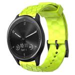 For Garmin Vivomove Sport 20mm Football Pattern Solid Color Silicone Watch Band(Lime Green)