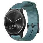 For Garmin Vivomove Sport 20mm Football Pattern Solid Color Silicone Watch Band(Rock Cyan)