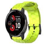 For Garmin Venu 2 Plus 20mm Football Pattern Solid Color Silicone Watch Band(Lime Green)