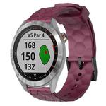 For Garmin Approach S40 20mm Football Pattern Solid Color Silicone Watch Band(Wine Red)