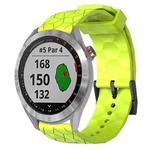 For Garmin Approach S40 20mm Football Pattern Solid Color Silicone Watch Band(Lime Green)