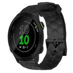 For Garmin Forerunner 158 20mm Football Pattern Solid Color Silicone Watch Band(Black)
