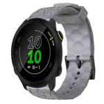 For Garmin Forerunner 158 20mm Football Pattern Solid Color Silicone Watch Band(Grey)