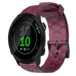 For Garmin Forerunner 158 20mm Football Pattern Solid Color Silicone Watch Band(Wine Red)