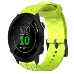 For Garmin Forerunner 158 20mm Football Pattern Solid Color Silicone Watch Band(Lime Green)