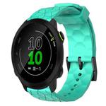 For Garmin Forerunner 158 20mm Football Pattern Solid Color Silicone Watch Band(Teal)