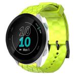 For Garmin Forerunner 55 20mm Football Pattern Solid Color Silicone Watch Band(Lime Green)