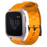 For Garmin Venu SQ 20mm Football Pattern Solid Color Silicone Watch Band(Yellow)