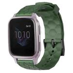 For Garmin Venu SQ 20mm Football Pattern Solid Color Silicone Watch Band(Army Green)