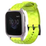 For Garmin Venu SQ 20mm Football Pattern Solid Color Silicone Watch Band(Lime Green)