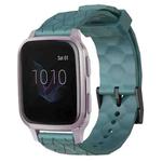 For Garmin Venu SQ 20mm Football Pattern Solid Color Silicone Watch Band(Rock Cyan)