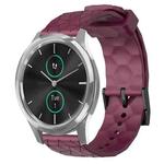 For Garminmove Luxe 20mm Football Pattern Solid Color Silicone Watch Band(Wine Red)