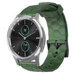 For Garminmove Luxe 20mm Football Pattern Solid Color Silicone Watch Band(Army Green)