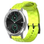 For Garminmove Luxe 20mm Football Pattern Solid Color Silicone Watch Band(Lime Green)