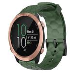 For Garmin Forerunner 645 Music 20mm Football Pattern Solid Color Silicone Watch Band(Army Green)