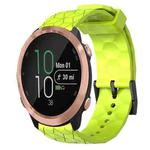 For Garmin Forerunner 645 Music 20mm Football Pattern Solid Color Silicone Watch Band(Lime Green)