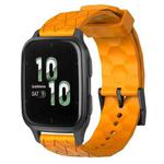 For Garmin Forerunner Sq2 20mm Football Pattern Solid Color Silicone Watch Band(Yellow)
