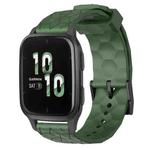 For Garmin Forerunner Sq2 20mm Football Pattern Solid Color Silicone Watch Band(Army Green)
