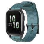 For Garmin Forerunner Sq2 20mm Football Pattern Solid Color Silicone Watch Band(Rock Cyan)