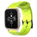 For Garmin Forerunner Sq2 Music 20mm Football Pattern Solid Color Silicone Watch Band(Lime Green)