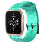 For Garmin Forerunner Sq2 Music 20mm Football Pattern Solid Color Silicone Watch Band(Teal)