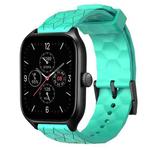 For Amazfit GTS 4 20mm Football Pattern Solid Color Silicone Watch Band(Teal)