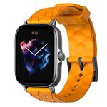 For Amazfit GTS 3 20mm Football Pattern Solid Color Silicone Watch Band(Yellow)