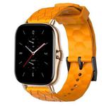 For Amazfit GTS 2E 20mm Football Pattern Solid Color Silicone Watch Band(Yellow)