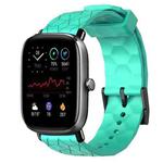 For Amazfit GTS 2 Mini 20mm Football Pattern Solid Color Silicone Watch Band(Teal)