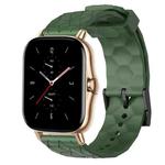 For Amazfit GTS 2 20mm Football Pattern Solid Color Silicone Watch Band(Army Green)