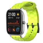 For Amazfit GTS 20mm Football Pattern Solid Color Silicone Watch Band(Lime Green)