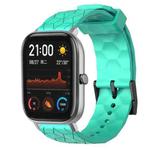 For Amazfit GTS 20mm Football Pattern Solid Color Silicone Watch Band(Teal)