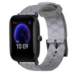 For Amazfit Pop 20mm Football Pattern Solid Color Silicone Watch Band(Grey)