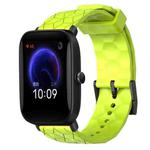 For Amazfit Pop 20mm Football Pattern Solid Color Silicone Watch Band(Lime Green)