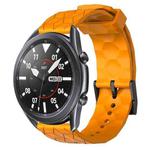 For Samsung Galaxy Watch3 45mm 22mm Football Pattern Solid Color Silicone Watch Band(Yellow)
