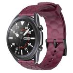 For Samsung Galaxy Watch3 45mm 22mm Football Pattern Solid Color Silicone Watch Band(Wine Red)