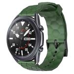 For Samsung Galaxy Watch3 45mm 22mm Football Pattern Solid Color Silicone Watch Band(Army Green)