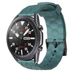 For Samsung Galaxy Watch3 45mm 22mm Football Pattern Solid Color Silicone Watch Band(Rock Cyan)