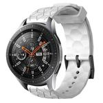 For Samsung Galaxy Watch 46mm 22mm Football Pattern Solid Color Silicone Watch Band(White)