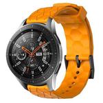 For Samsung Galaxy Watch 46mm 22mm Football Pattern Solid Color Silicone Watch Band(Yellow)